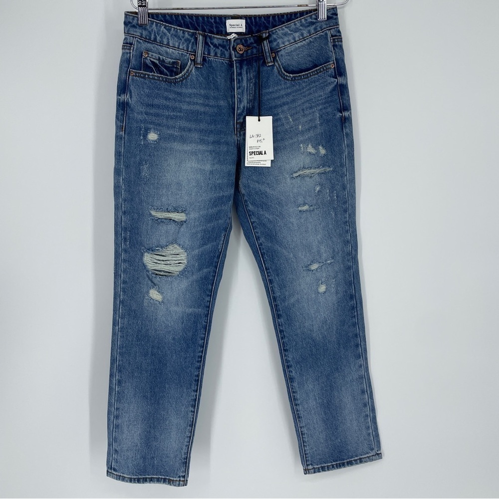Mid Rise Distressed Jeans Pants